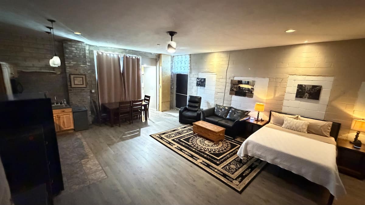 Open-plan interior of the Bottle Works loft at NEHI