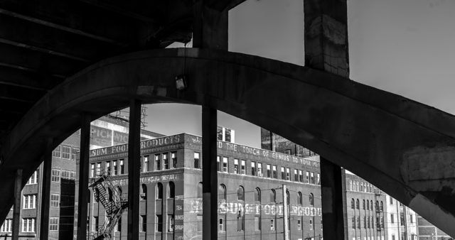 Holsum framed by the railway arch