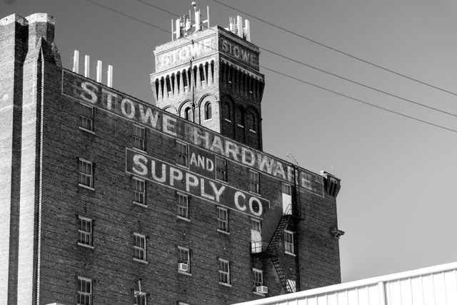 Stowe Hardware tower and lettering