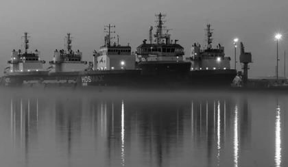 Fog fleet, black-and-white