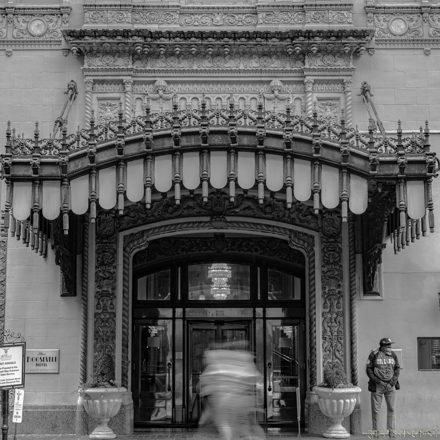 Roosevelt hotel blur, black-and-white