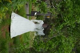 White dress sculpture — alternate view 2
