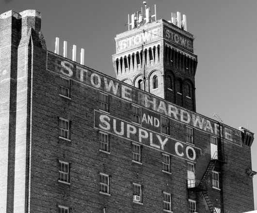 Stowe Hardware tower and lettering — alternate view 2