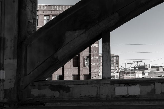 City through a diagonal arch — alternate view 2