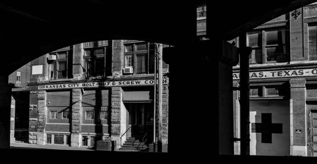 Warehouse between dark arches