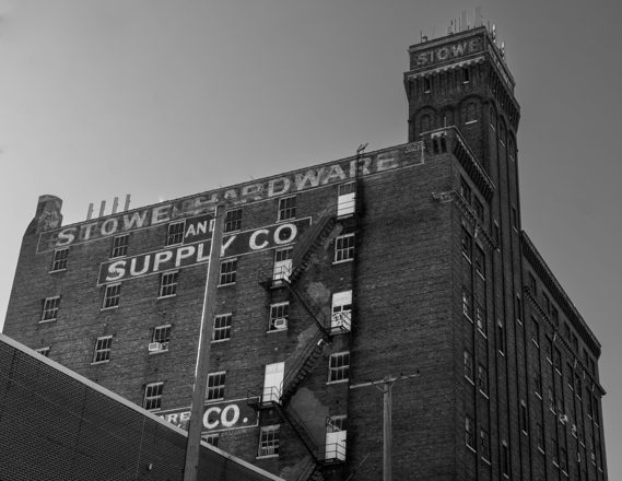 Stowe Hardware painted facade