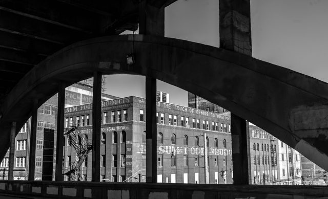 Holsum framed by the railway arch — alternate view 3